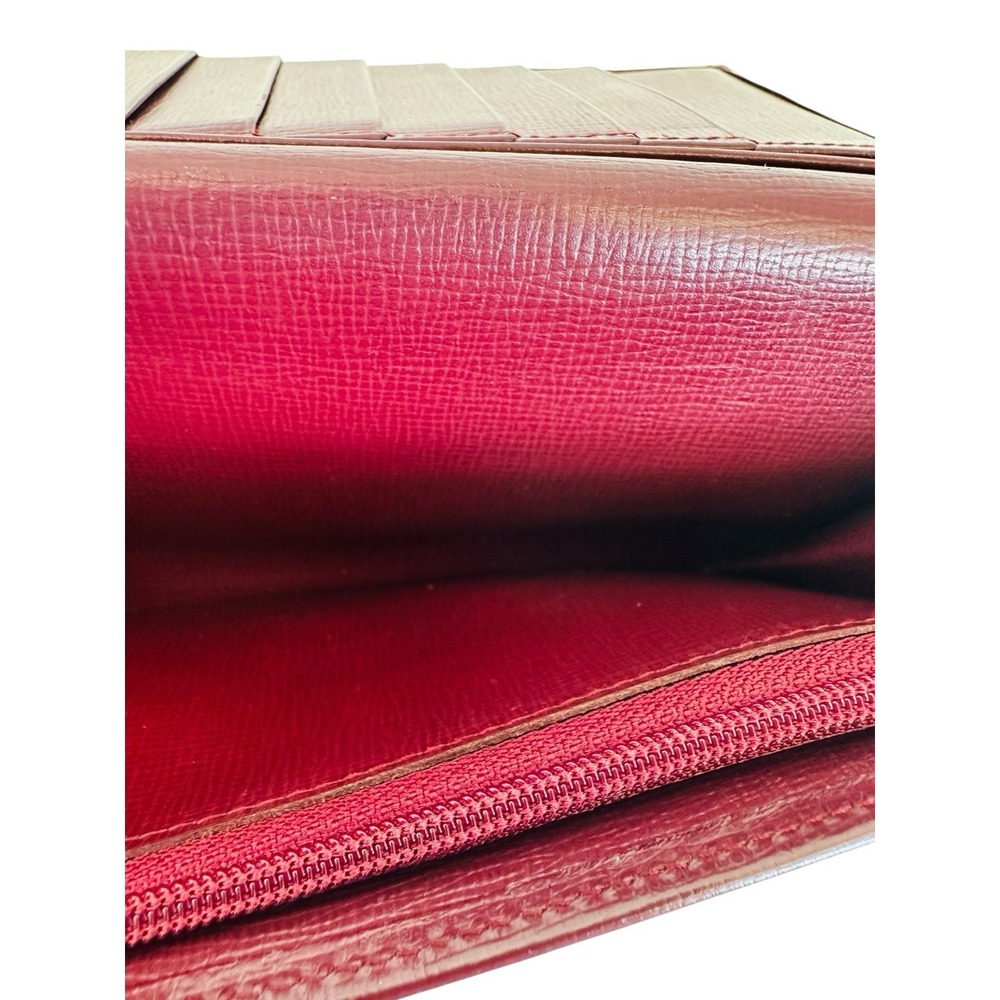 CARTIER Paris Burgundy Leather Billfold Breast Waller 12 Card Holder Pre-owned - Picture 4 of 12